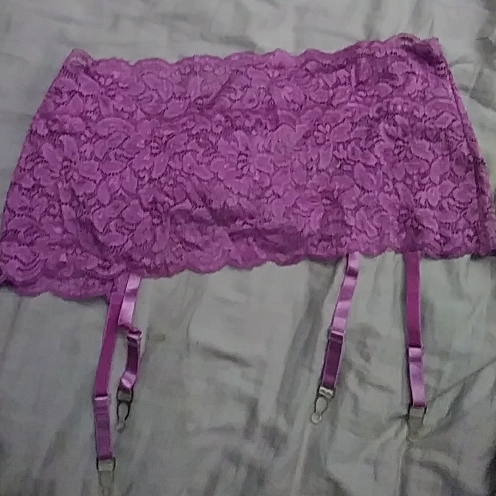 Purple garter belt